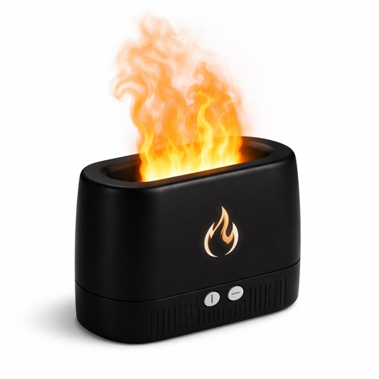 Black 3D Simulation Flame Aroma Diffuser & Humidifier