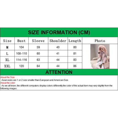Women's Warm Long Parka Coat for Winter (Green-AU-12/14)