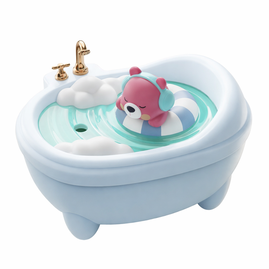 Adorable Bathtub Humidifier with Colorful Night Light (Blue)