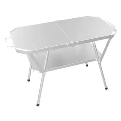 Portable Steel Camping Table with Folding Bilayer