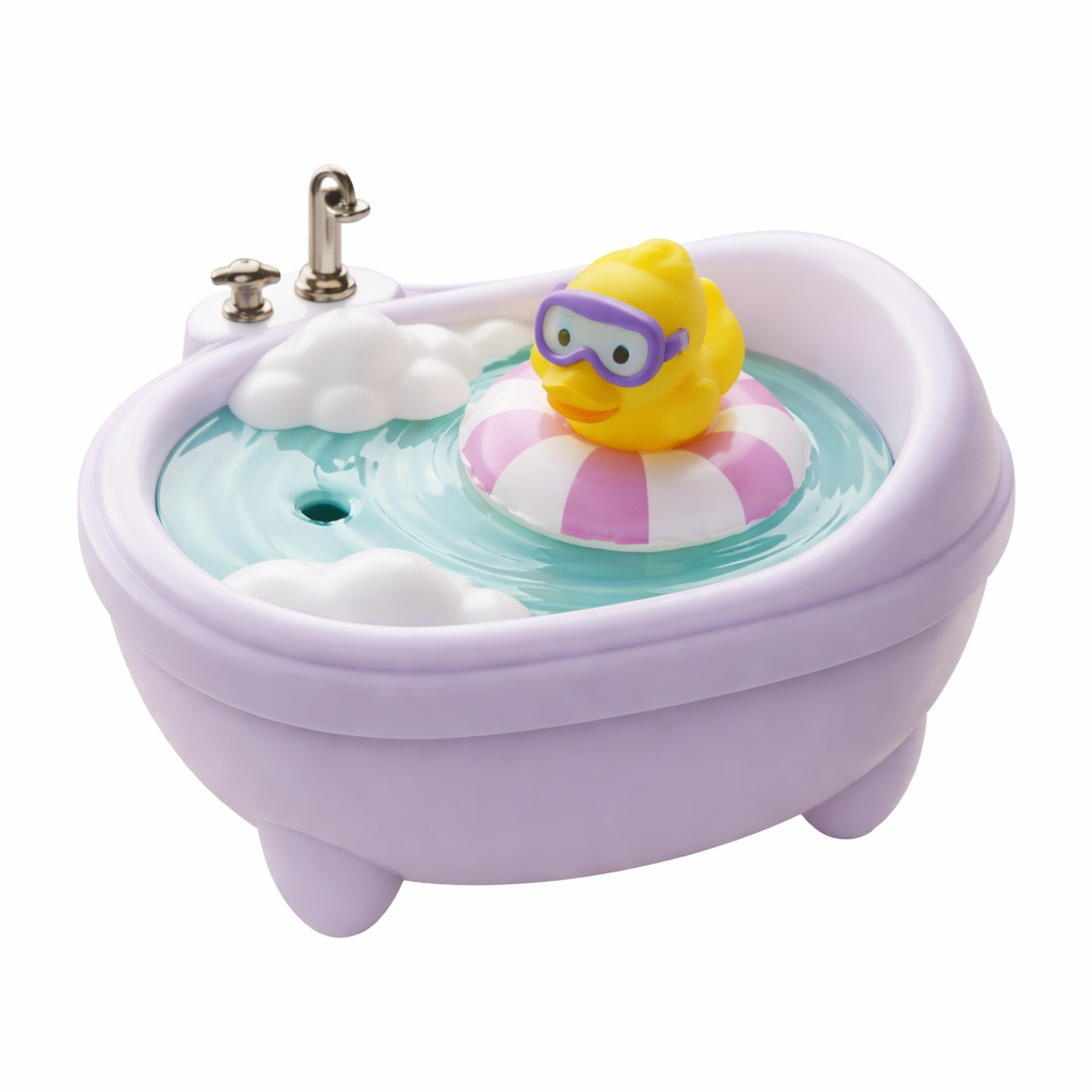 Adorable Bathtub Humidifier with Colorful Night Light (Purple Duck)