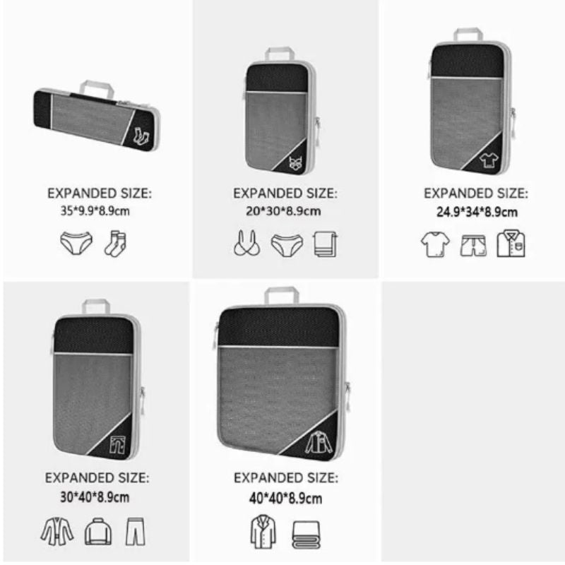 Packing Cubes Compression Travel Organizer 5-Piece Set