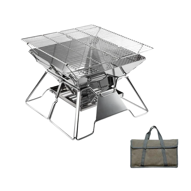 Barbecue Grill with Folding Stainless Portable