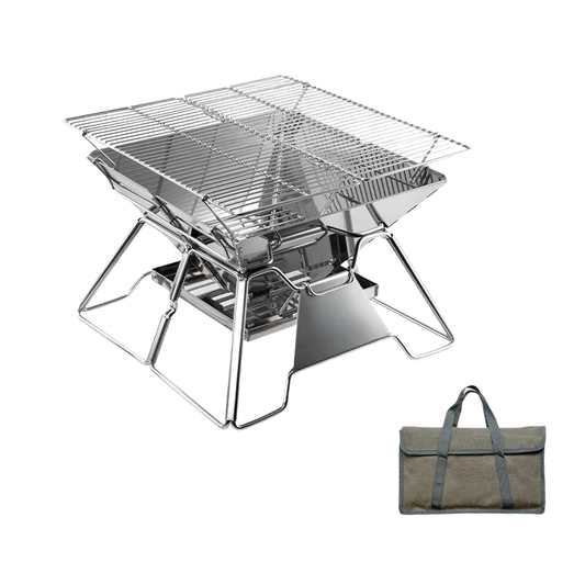 Barbecue Grill with Folding Stainless Portable