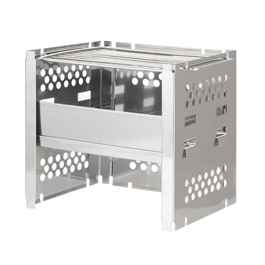 Camping Wood Stove with Stainless BBQ Grill