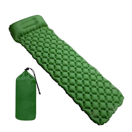 Single Inflatable Camping Sleeping Pad with Built-in Pump
