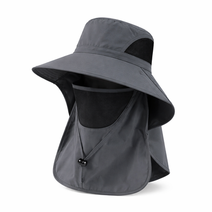 Sun Hat with UV Protection Neck Flap for Outdoor (Gray)