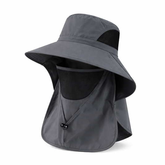 Sun Hat with UV Protection Neck Flap for Outdoor (Gray)