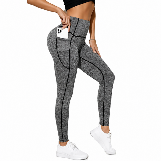 High Waist Seamless Butt Lift Yoga Leggings for Women (Gray Dove-XL)
