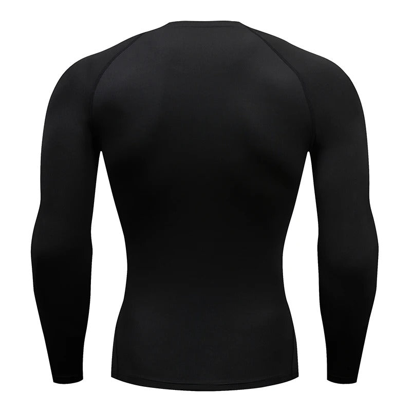 Top Long Compression Black Sleeve Quick Dry for Men (Large)