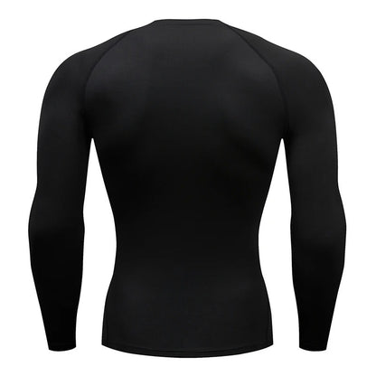 Top Long Compression Black Sleeve Quick Dry for Men (Large)