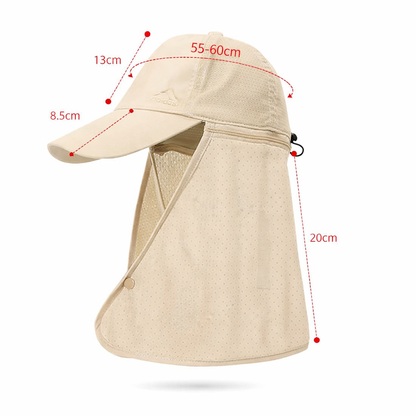 Sun Hat Quick-Dry Neck Flap Unisex (Beige)