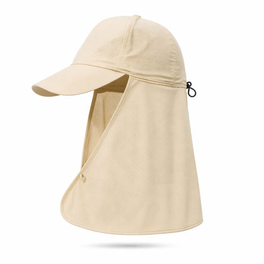 Sun Hat Quick-Dry Neck Flap Unisex (Beige)