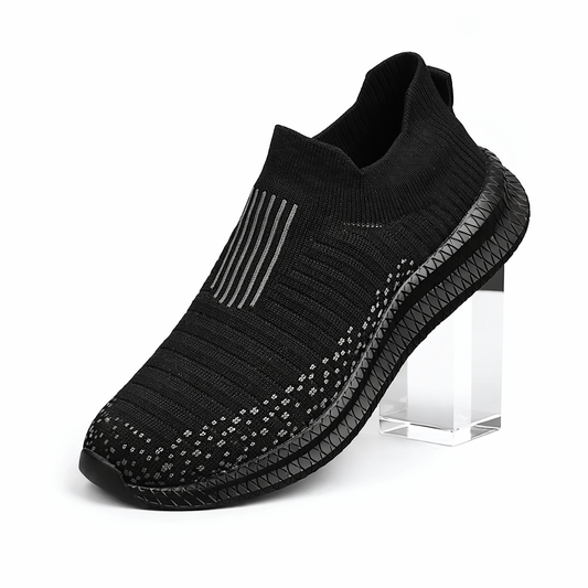 Walking Black Shoes Slip-On Mesh Men (Shoe Size: 40)
