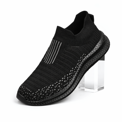 Walking Black Shoes Slip-On Mesh Men (Shoe Size: 39)