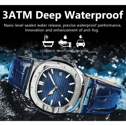Best Mens Watch Square Quartz with Waterproof Leather | Buy Online at Furniture Things Australia