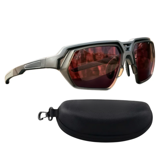 Polarized Sports Sunglasses UV402 for Men & Women (Red)