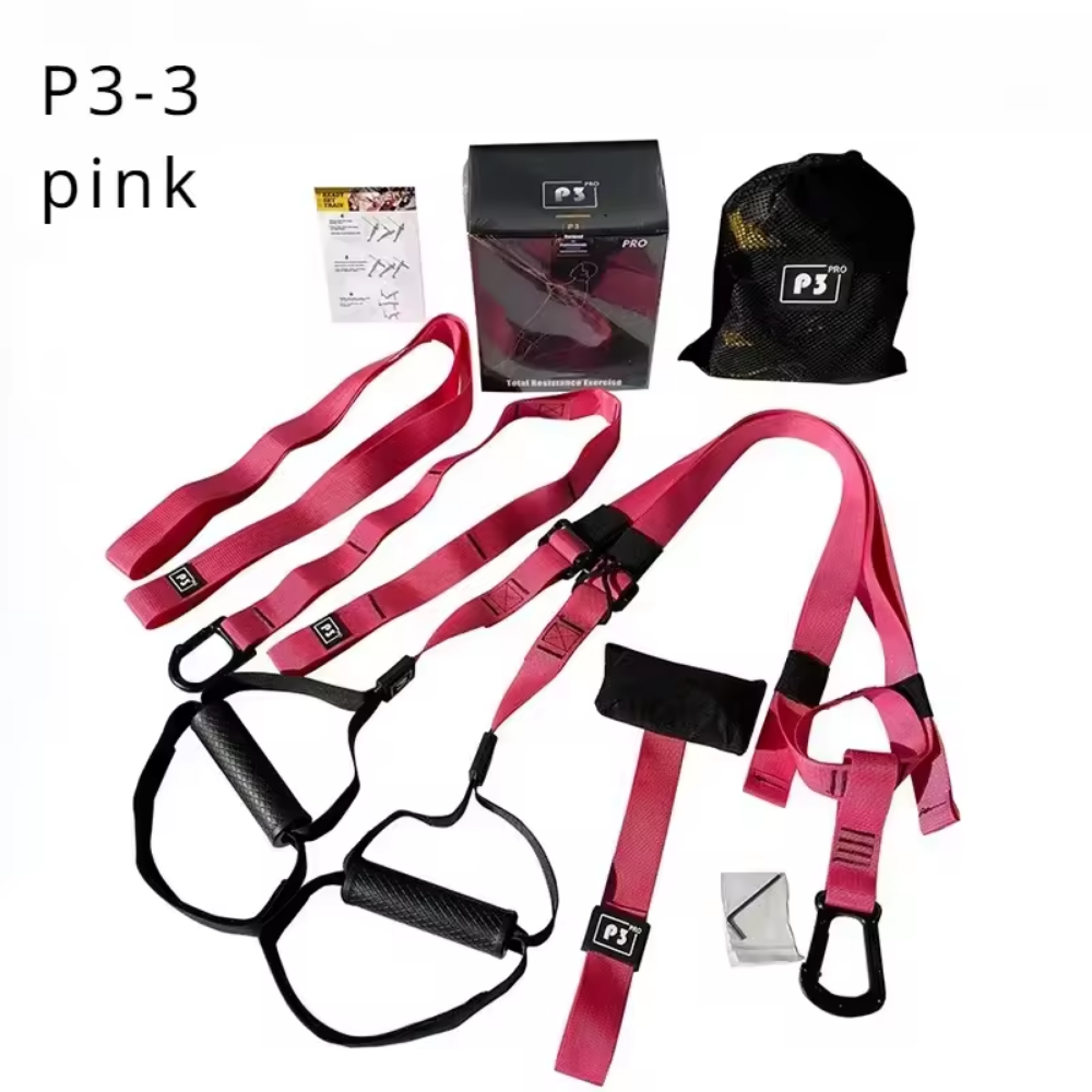 Adjustable Suspension Resistance Training Belt Set (P3-3 Pink)
