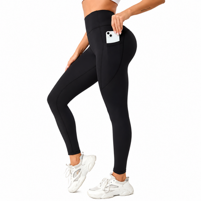 High Waist Seamless Butt Lift Yoga Leggings for Women (Black-M)