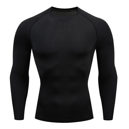 Top Long Compression Black Sleeve Quick Dry for Men (Large)