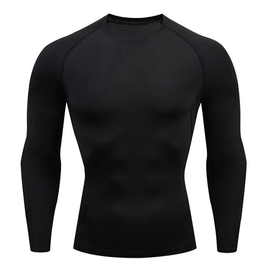 Top Long Compression Black Sleeve Quick Dry for Men (Medium)