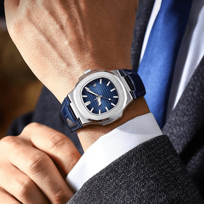 Best Mens Watch Square Quartz with Waterproof Leather | Buy Online at Furniture Things Australia