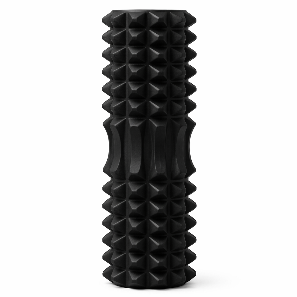Black Foam Roller Massager for Deep Tissue Muscle Recovery & Yoga