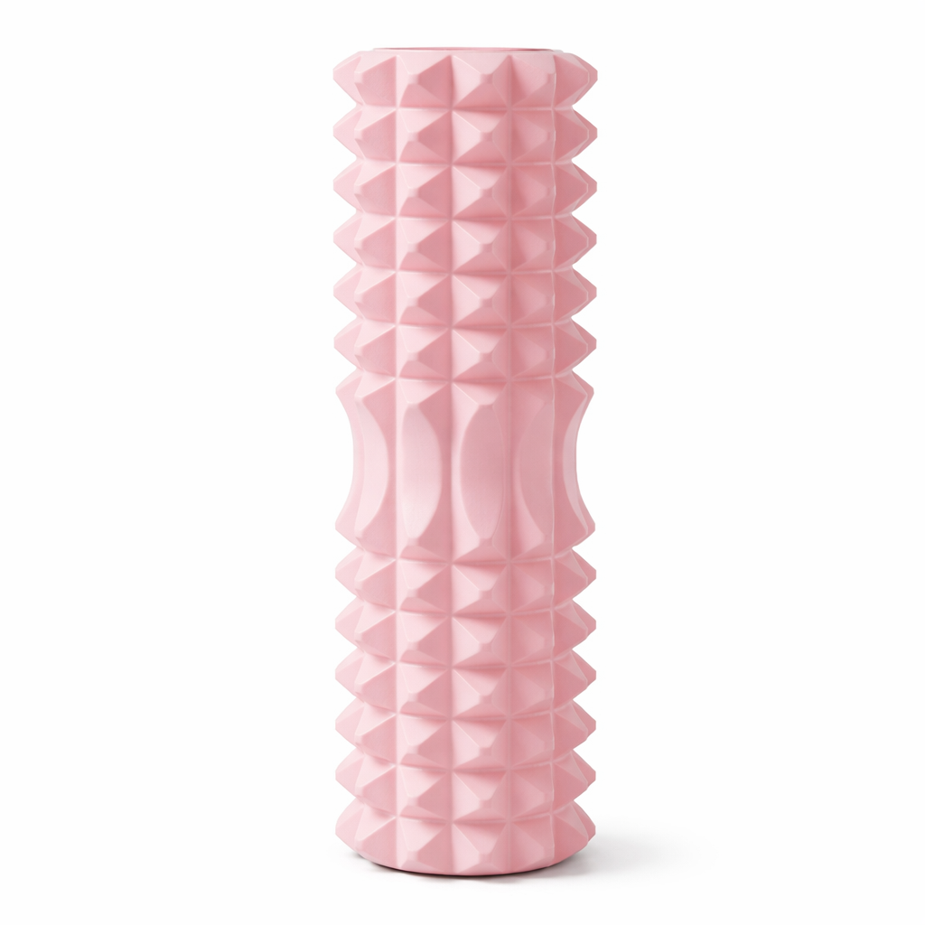 Pink Foam Roller Massager for Deep Tissue Muscle Recovery & Yoga