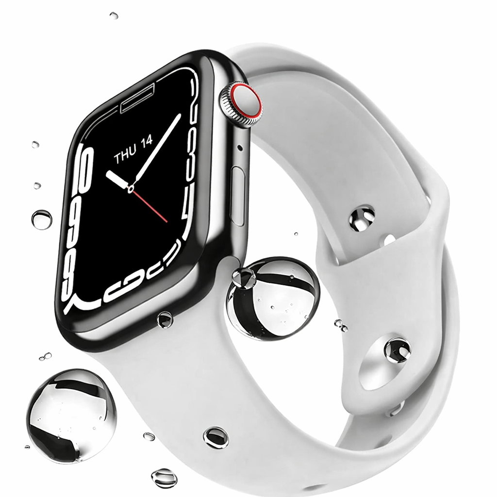 White Smart Watch  Bluetooth Screen with 2 straps