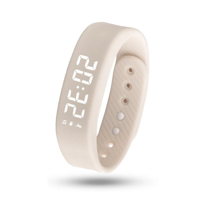 Beige Smart Silicone Wristband with 3-Alarm Settings
