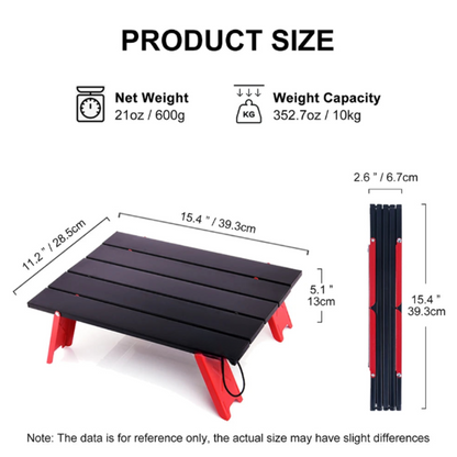 Camping Table Mini Portable Folding Aluminum