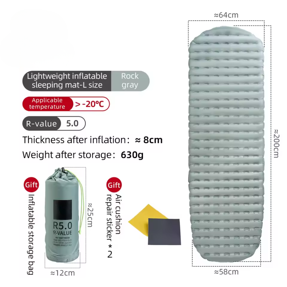 Ultralight Inflatable Sleeping Pad with Waterproof for Camping (v.3)