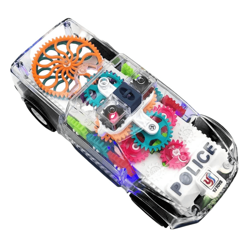 Best Police Car Toy Transparent Gears LED Music | Buy Online at Furniture Things Australia