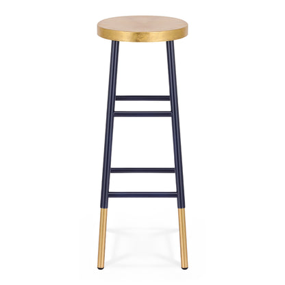 Bar Stools Metal Gold Navy
