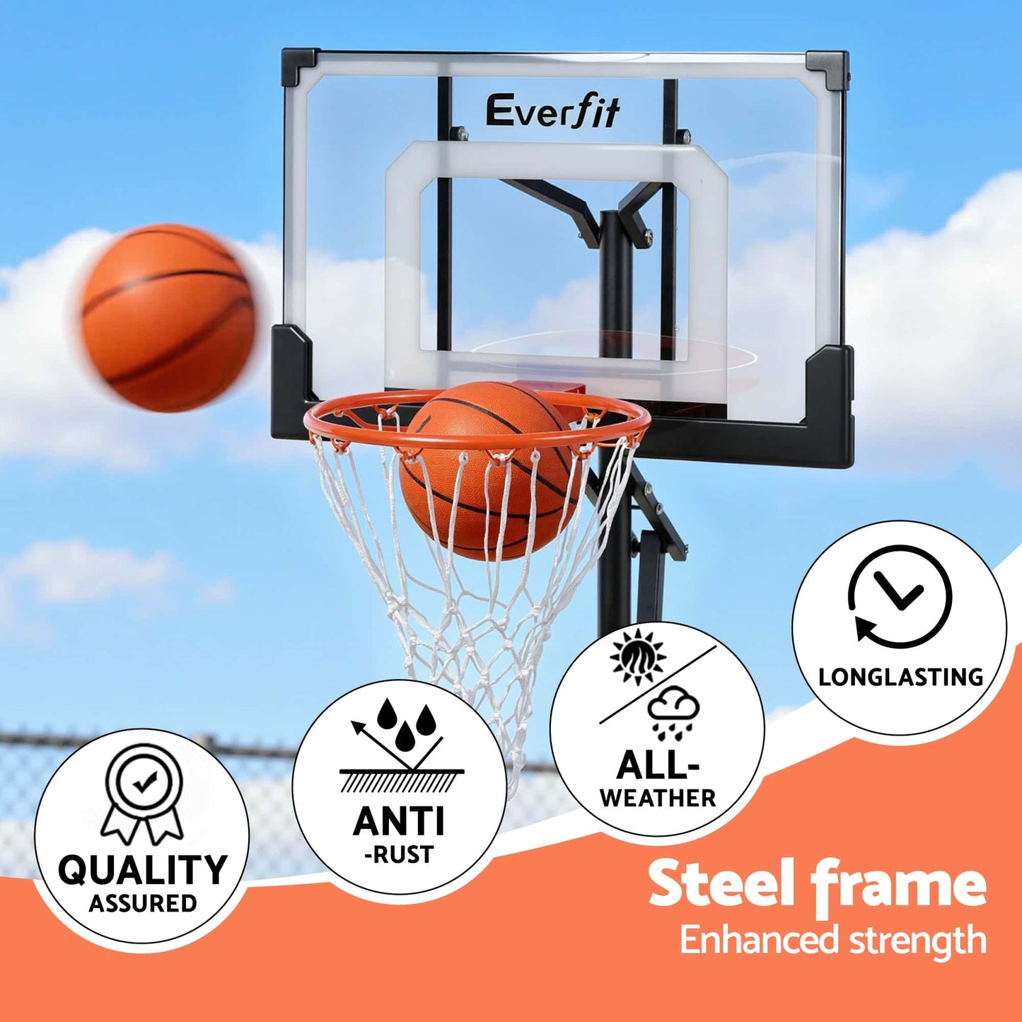 Best Everfit Portable Basketball Hoop Adjustable Pool Goal System Backyard 105M-21M | Buy Online at Furniture Things Aus