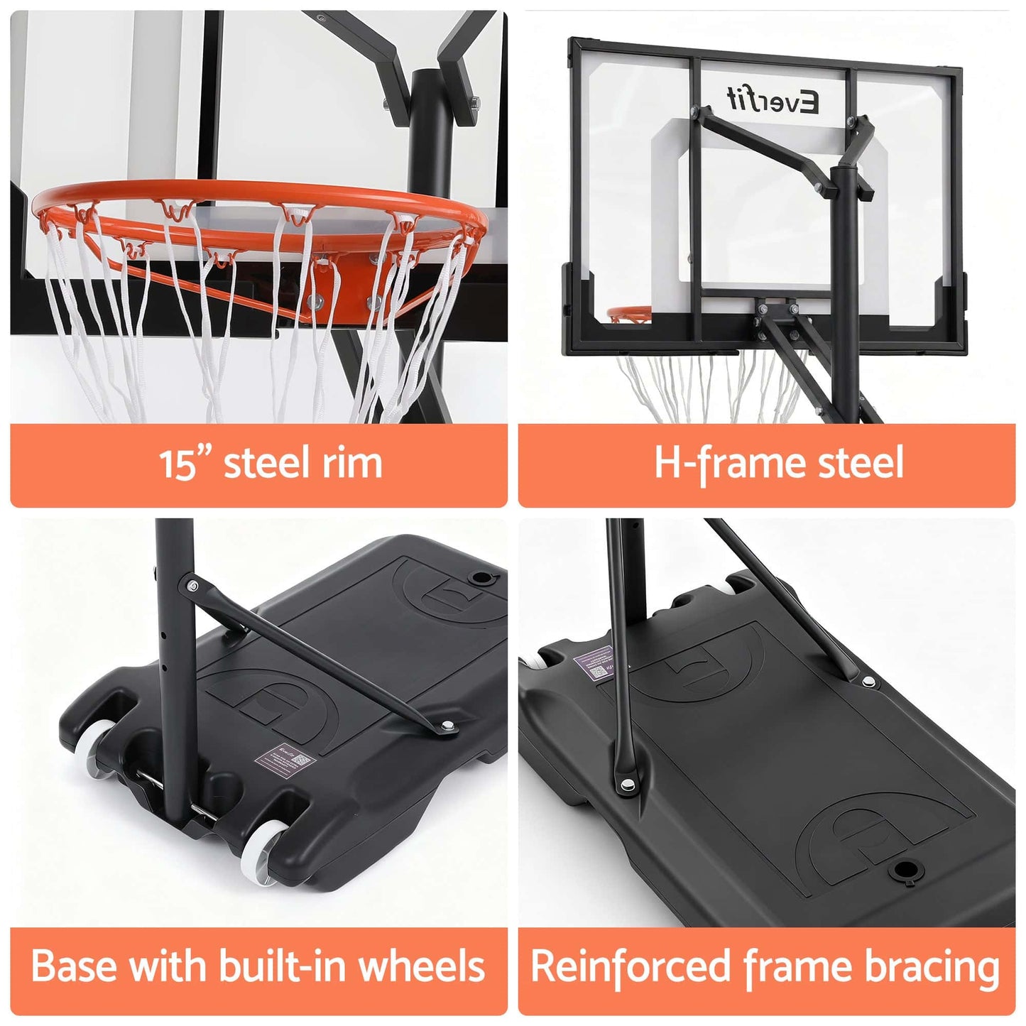 Best Everfit Portable Basketball Hoop Adjustable Pool Goal System Backyard 105M-21M | Buy Online at Furniture Things Aus