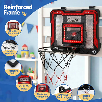 Best Everfit Mini Basketball Hoop Over Door Indoor LED Scoreboard Kids Set 40x30cm | Buy Online at Furniture Things Aust