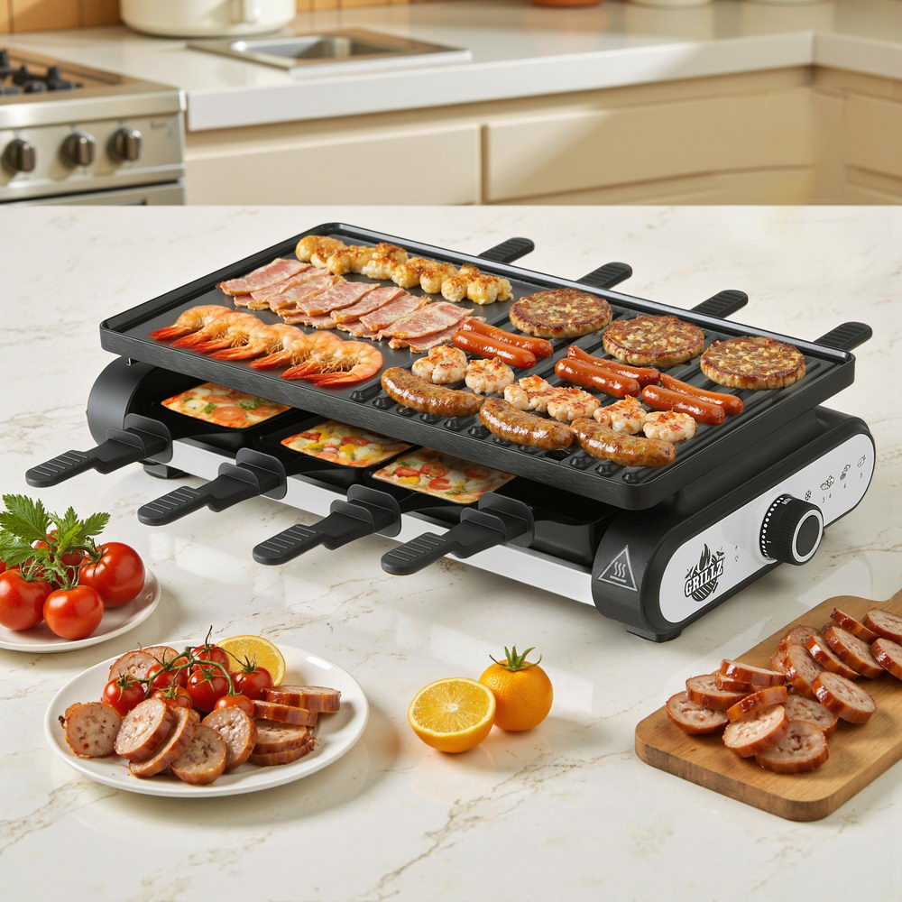 1400W Electric BBQ Grill w/ 7 Cooking Pans
