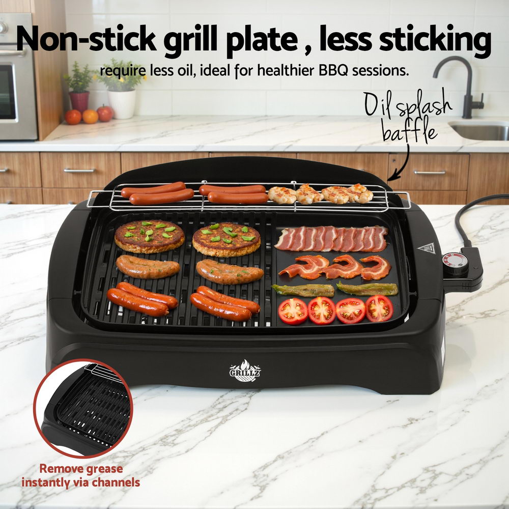 1950W Electric BBQ Grill Non-stick Plate for Indoor Outdoor