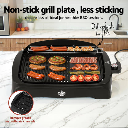 1950W Electric BBQ Grill Non-stick Plate for Indoor Outdoor