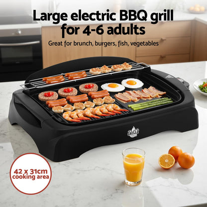 1950W Electric BBQ Grill Non-stick Plate for Indoor Outdoor