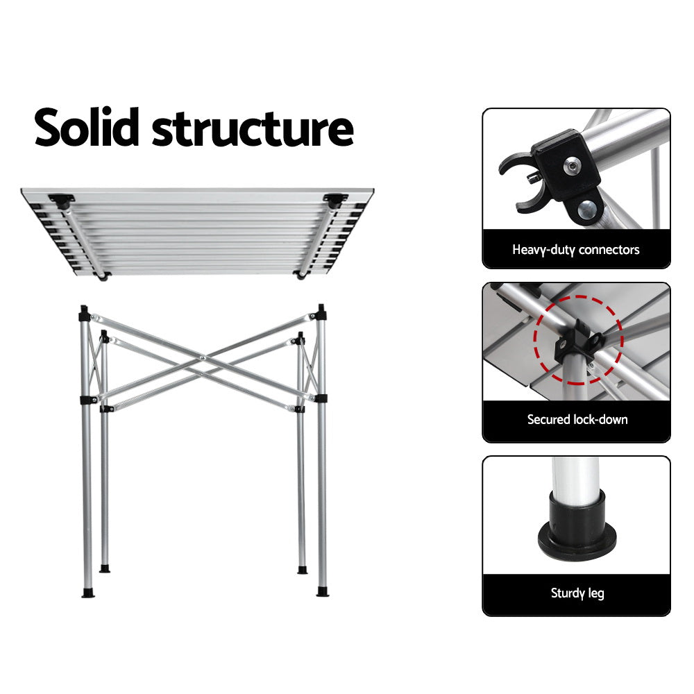 Roll Up Folding Camping Table for Outdoor Picnic