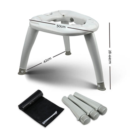 Portable Folding Toilet /w Plastic Bag for Outdoor Camping