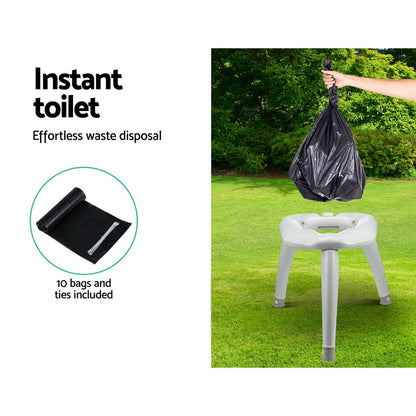 Portable Folding Toilet /w Plastic Bag for Outdoor Camping