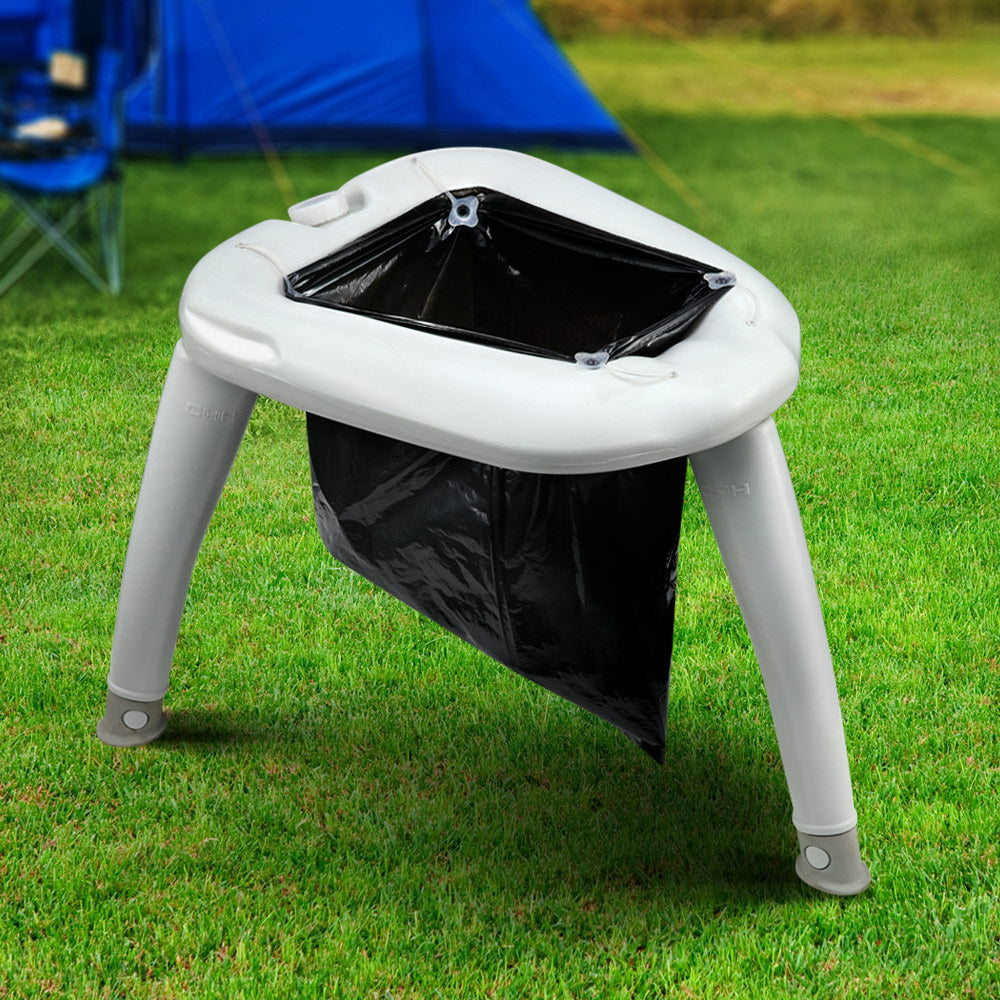 Portable Folding Toilet /w Plastic Bag for Outdoor Camping