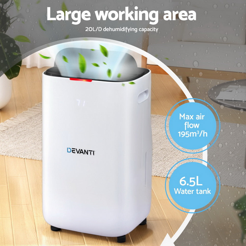 Dehumidifier 20L Air Purifier White