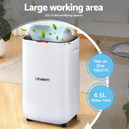Dehumidifier 20L Air Purifier White