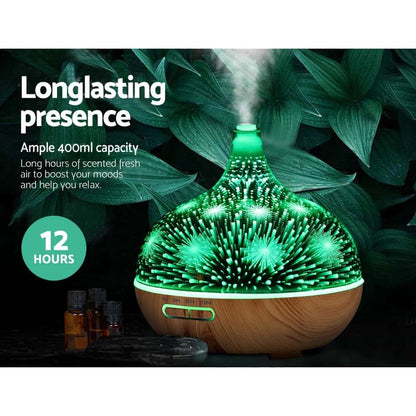 Best Aroma Diffuser Aromatherapy 3D Glass 400ml | Buy Online at Furniture Things Australia