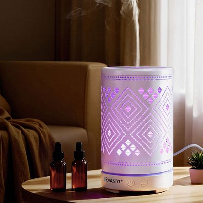 Ultrasonic Aroma Diffuser 100ml LED Lights Iron Humidifier