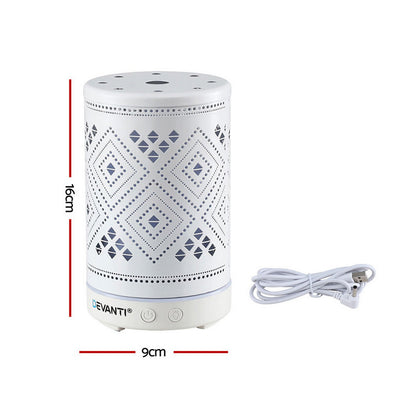 Ultrasonic Aroma Diffuser 100ml LED Lights Iron Humidifier